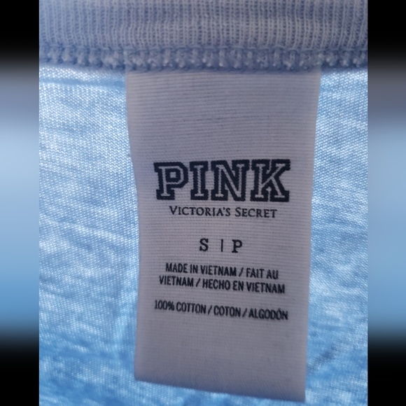 Blue Pink Victoria Secret 3/4 sleeve top - Picture 3 of 4